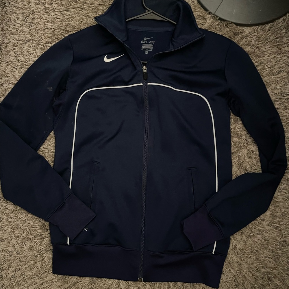 Nike Navy Track Jacket with White Piping